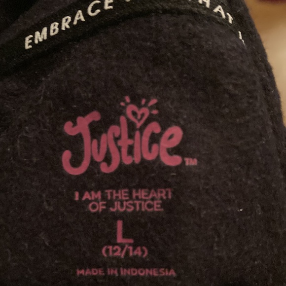 25. Justice black and white sparkly hoodie - Picture 4 of 5